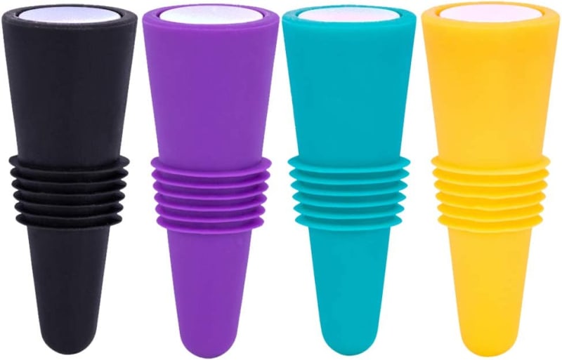 Colorful Silicone + Stainless Steel Wine Stopper