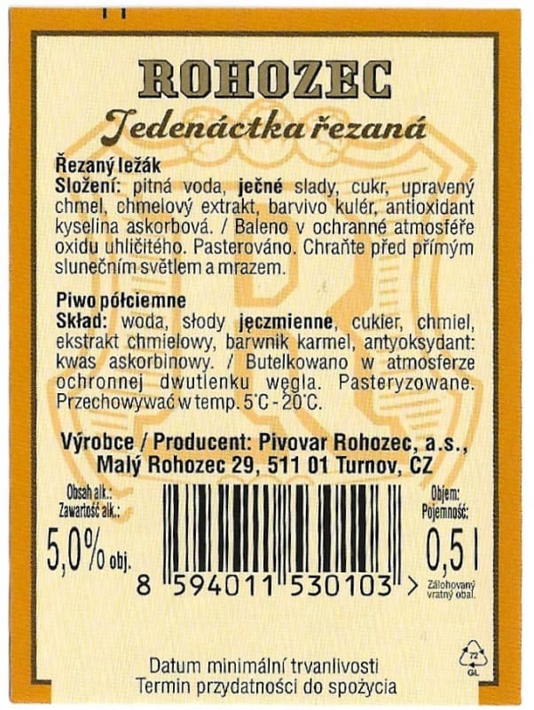 Rohozec Jedenácka řezaná Etk.B