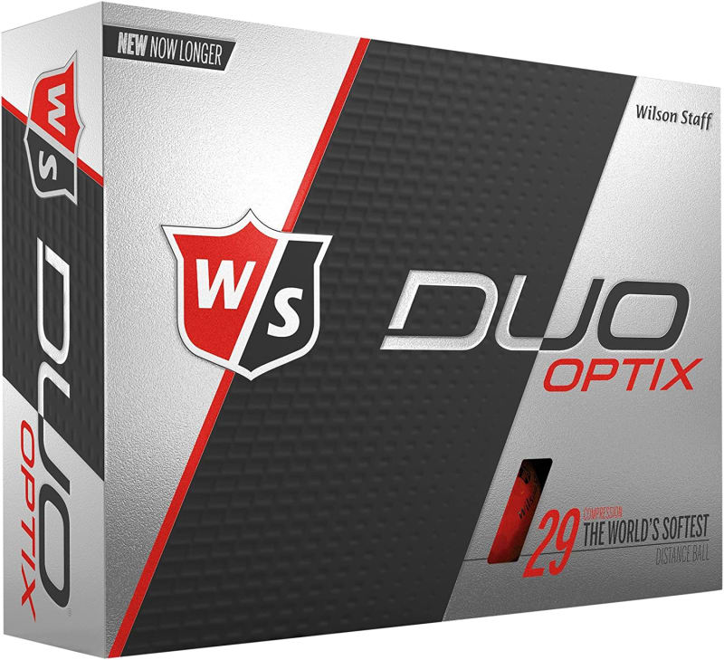 WILSON Staff DUO Golf Ball, Soft Optix, Red (WGWP42000)