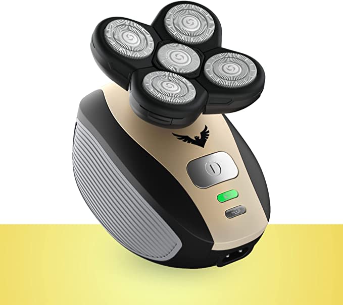 The FlexSeries Electric Head Hair Shaver - FREEDOM GROOMING - Ultimate Mens Cordless Rechargeable Wet/Dry Skull & Bald Head Waterproof Razor with Rotary Blades, Clippers, Nose Trimmer, Brush, Massager