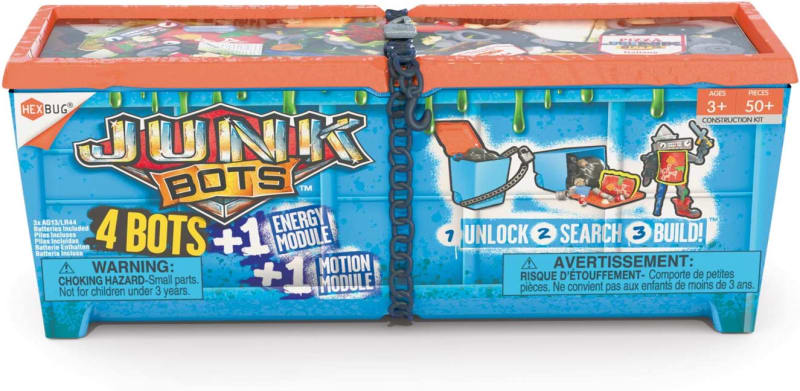 JUNKBOTS - Industrial Dumpster Assortment Kit - Surprise Toys in Every Box LOL with Boys and Girls - Alien Powered Toys for Kids - 50+ Pieces of Action Construction Figures - for Ages 5 and Up