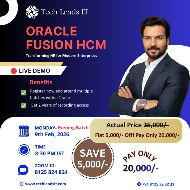 Oracle Fusion HCM Live Online Demo – Evening Batch | 9 February 2026