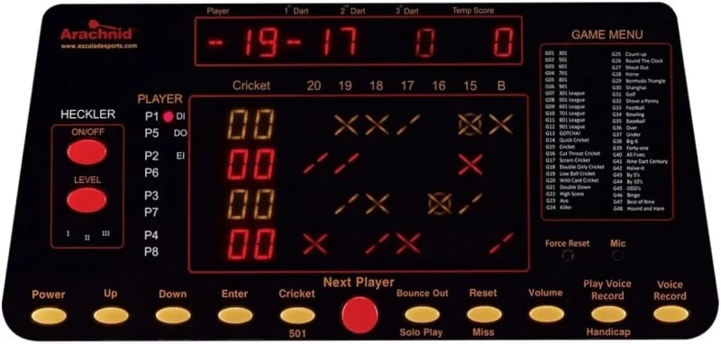Cricket Pro 900 by Arachnid- Talking Electronic Dartboard, 15.5" Target Area