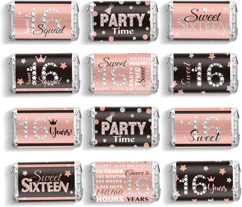 Sweet 16 Mini Candy Bar Wrappers