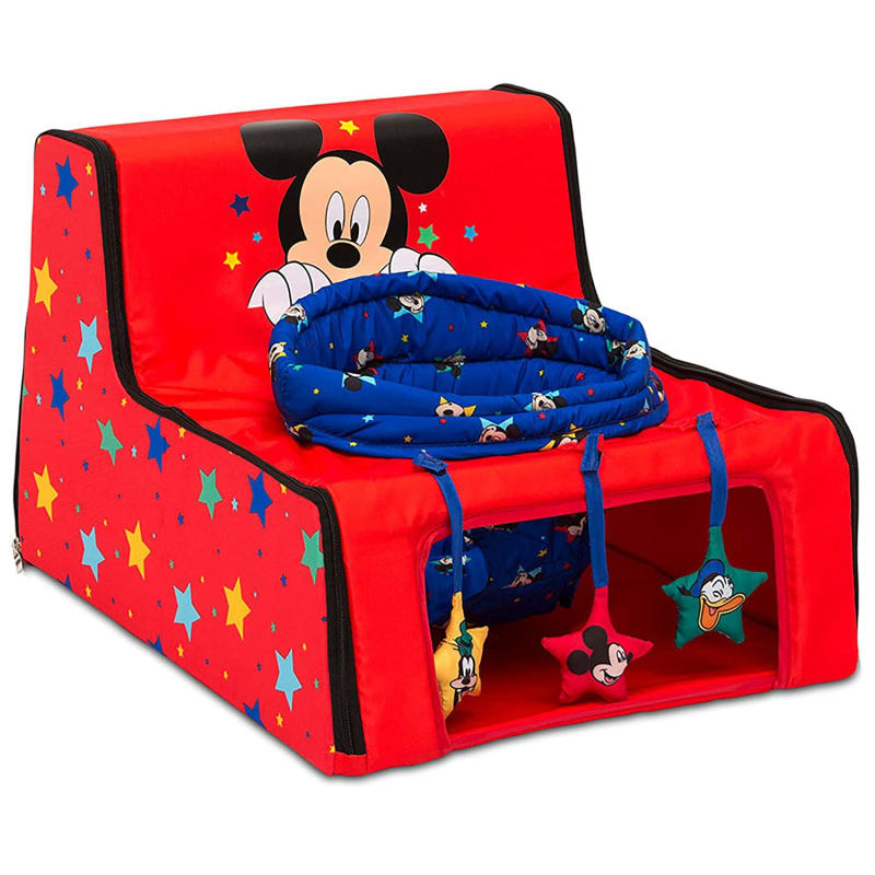 Disney Mickey Mouse Sit N Play Portable Activity Seat for Babies by Delta Children – Floor Seat for Infants, 17.5x21x14 Inch (Pack of 1)