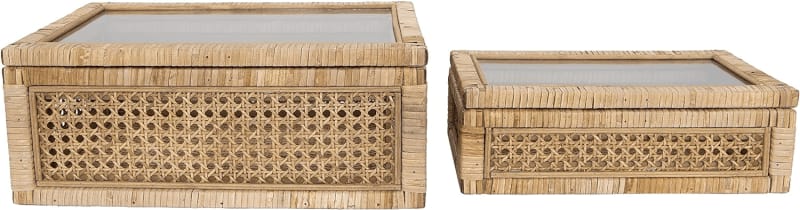Stacked Rattan Boxes