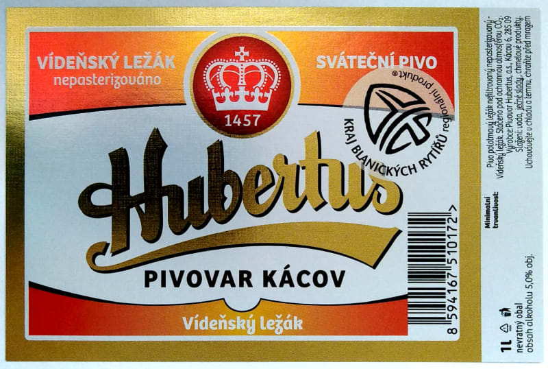 Hubertus Vídeňský ležák nepasterizováno Etk. A