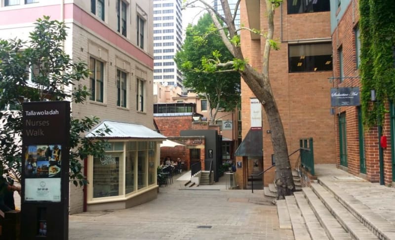 Take a guided walking tour of The Rocks, a historic neighborhood with cobblestone streets and colonial architecture