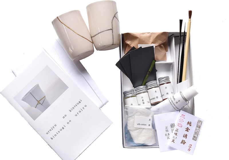 KINTSUGISEED (for Powder Finish) Natural Lacquer, Pure Gold and Silver, Kintsugi Repair Kit