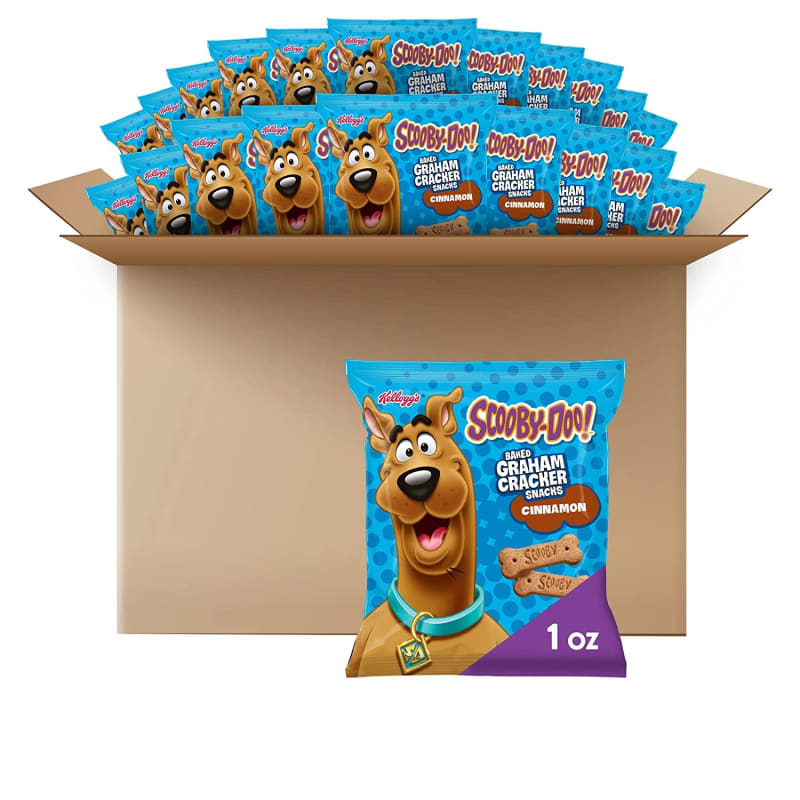 Kellogg's SCOOBY-DOO! Baked Graham Cracker Snacks, Made with Whole Grain, Kids Snacks