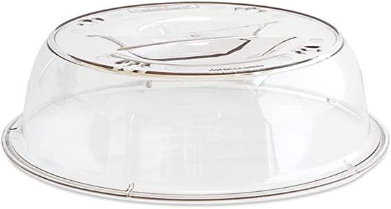 Tall Microwave Glass Plate Cover Splatter Guard Lid with Handle for Heating  Pasta Warming Leftovers - Transparent
