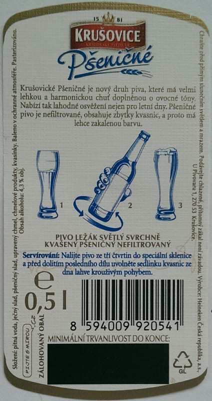 Krušovice Pšeničné Etk. B