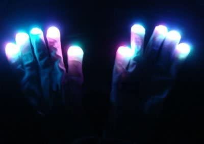 LED Gloves Multicolor LEDs - Economy Version