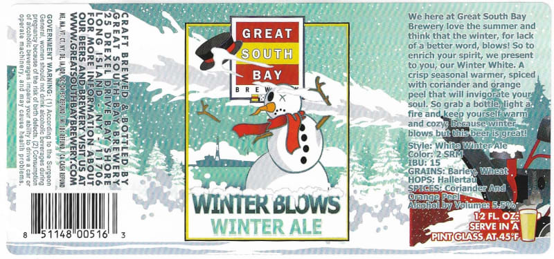 Great South Bay Winter blows Etk. A