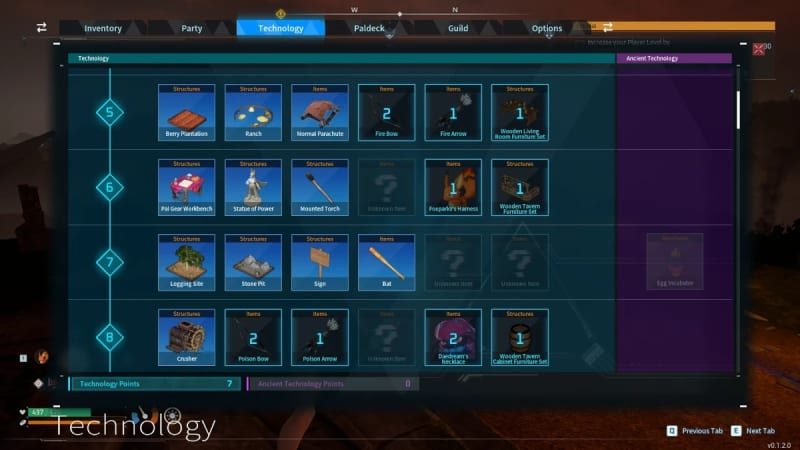 All Palworld Technology unlocks and their recipes