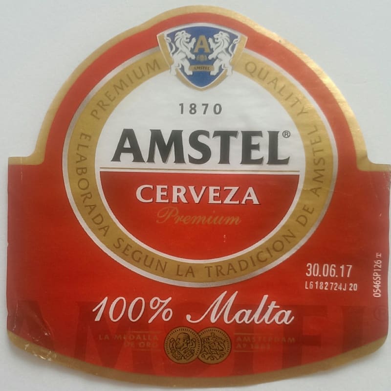 Amstel Cerveza Premium 100% Malta