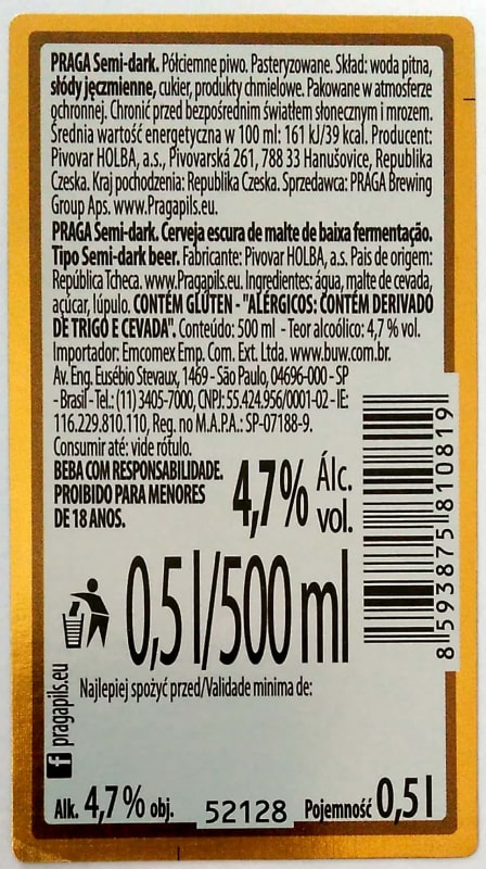 Praga Imported Semi-dark Etk. B