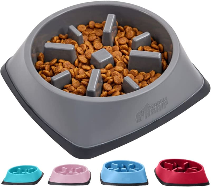 JASGOOD Slow Feeder Dogs Bowl for Large Dogs,Anti-Gulping Pet Slower Food  Feeding Bowls Stop Bloat,Preventing Choking Healthy Design Dogs Bowl