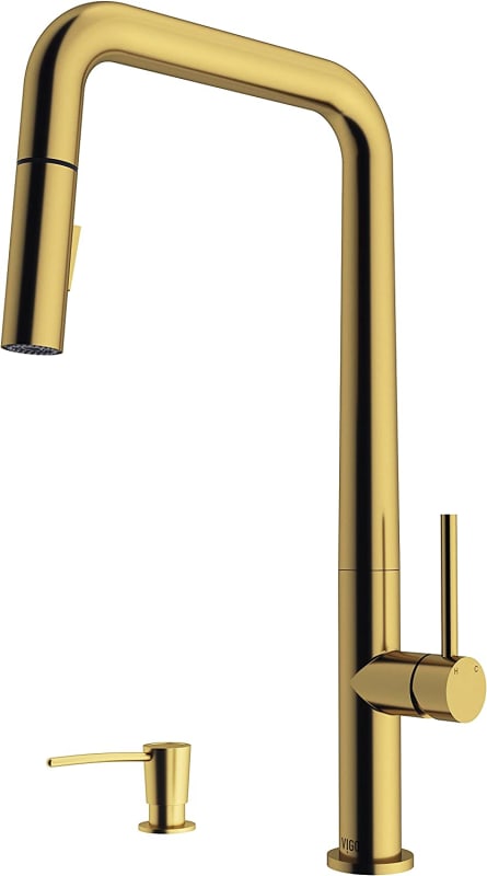 VG02031MGK2 18.25" H VIGO Parsons Pull-Down Kitchen Faucet with Soap Dispenser