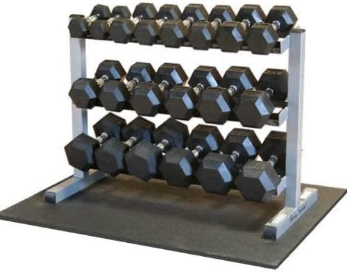 Dumbbell Rack with 20 Rubber Dumbbells and Mat