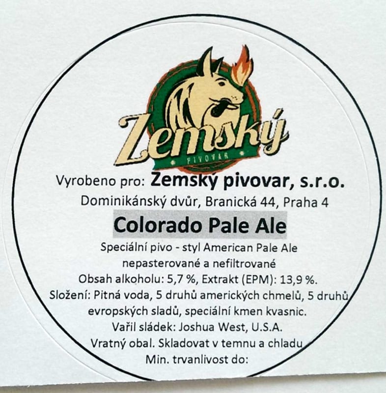 Zemske Colorado Pale Ale Etk.S