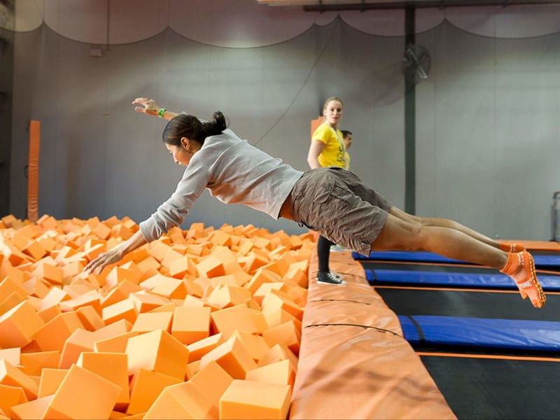 Indoor trampolining at Sky Zone in Alexandria