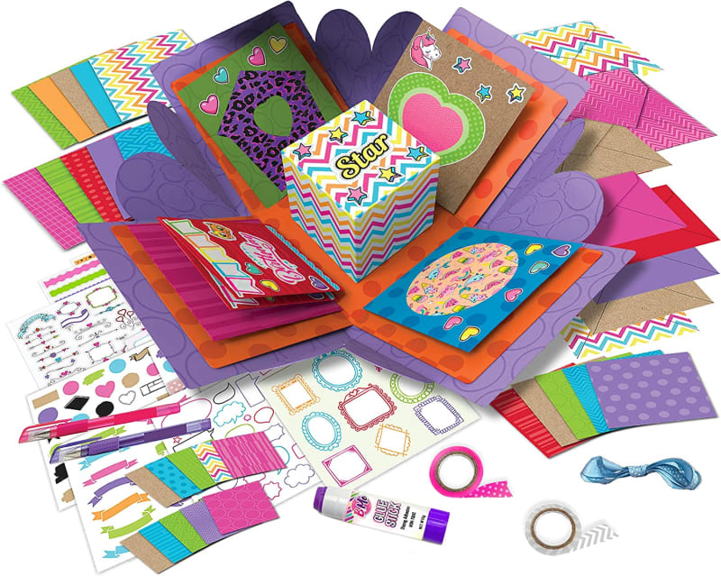  QIAONIUNIU card making kits DIY Handmade Greeting Card Kits for  kids, Christmas Card Folded Cards and Matching Envelopes thank you card art  crafts Crafty set Gifts for girls boys : Arts