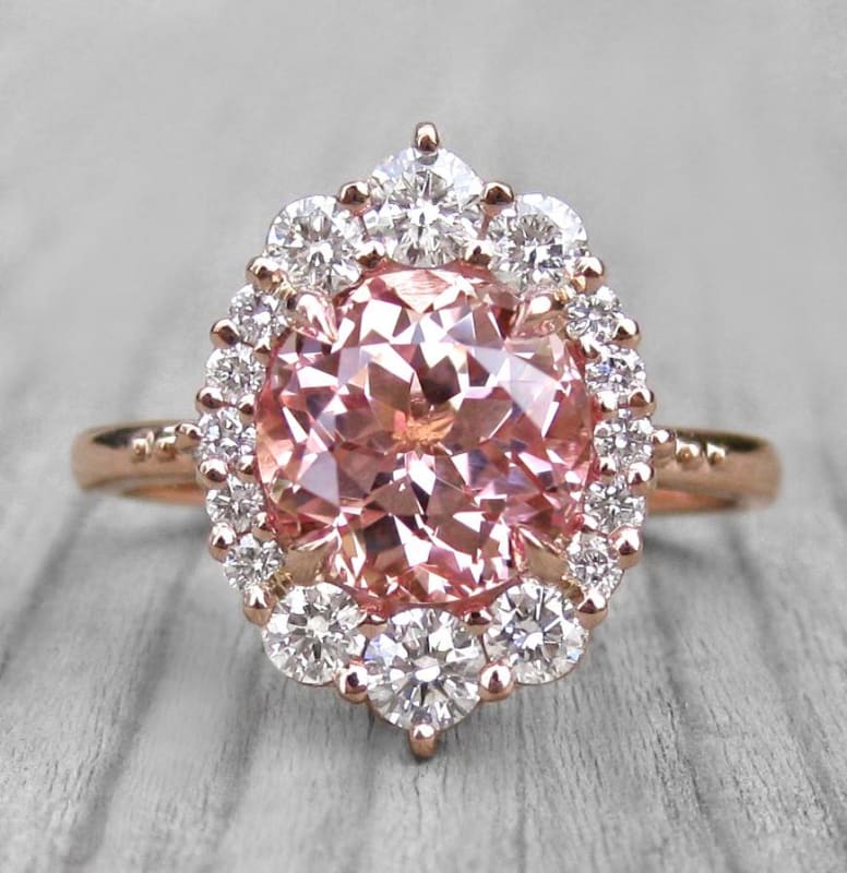 Peach-champagne sapphires