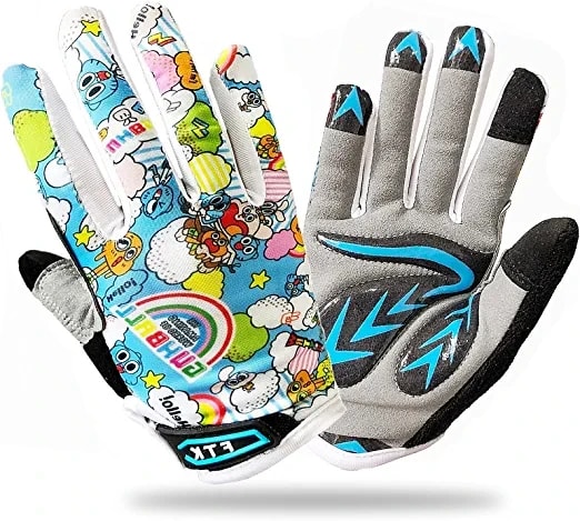 Cycling Gloves Kids Boys Girls Gel Padded Full Finger Road Bike Riding