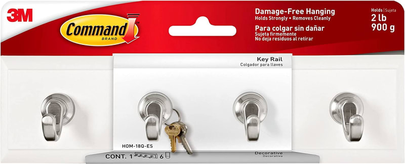 Key Rail, Quartz, 1-Rail, 6-Strips, Organize Damage-Free Small