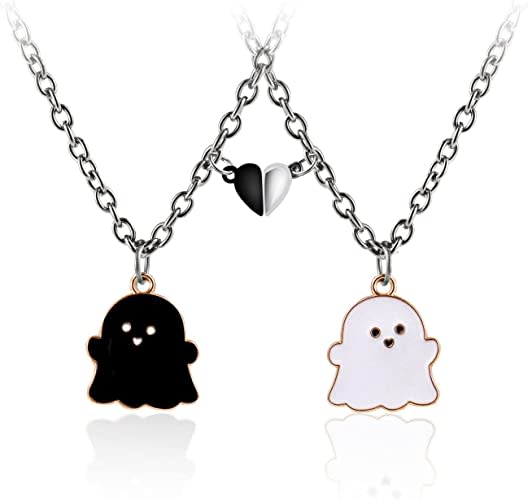 Lovely Magnetic Love Heart Ghost Pendant Necklace