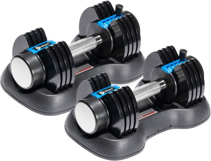 Adjustable Dumbbell - 5-in-1, 25lb dumbell Adjustable Free Weights Plates and Rack - Hand Weights for Women and Men - Adjustable Weights, 5lb, 10lb, 15lb, 20lb, 25lb