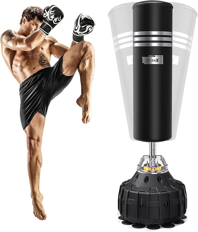 Freestanding Punching Bag with Stand 70''-182lbs Heavy Boxing Bag with Gloves for Adult Youth Kids - Men Stand Kickboxing Bag for Home Office