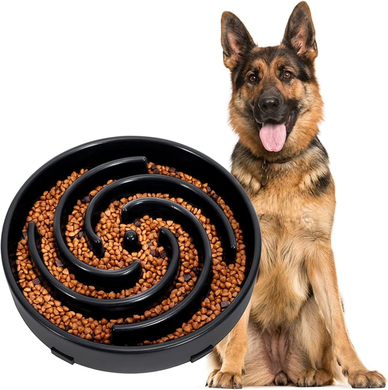 Gorilla Grip Slip Resistant Slow Feeder Dog Bowl,4 Cups,Slows Down Pets  Eating,Prevents Overeating,Feed Small&Large Breed Puppy,Puzzle Design,Dogs  Pet