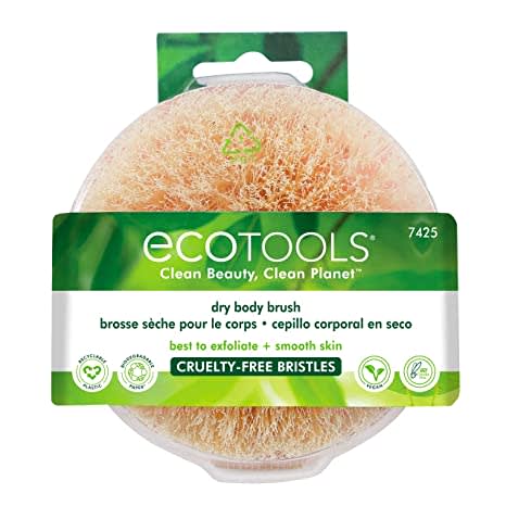EcoTools Dry Brush, Gentle Exfoliating Scrubber For Skincare and Beauty, Pore Cleansing, Pink