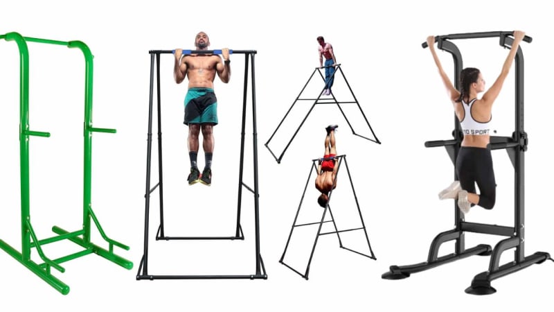 Pull-Up Bar - 48” Multi-Grip Chin-Up Station with Hangers for Punching Bags