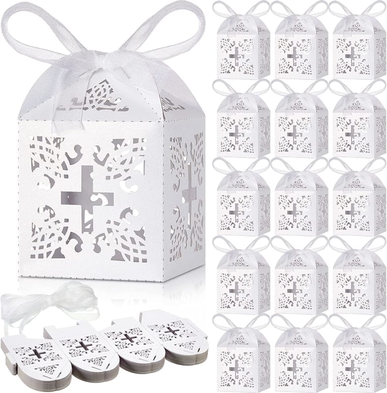 Baptism Cross 1st Communion Favor Boxes