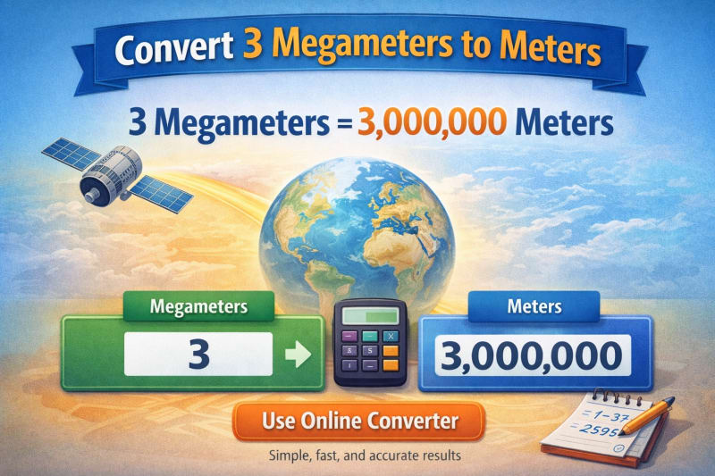 3 Megameters to Meters – Online Converter