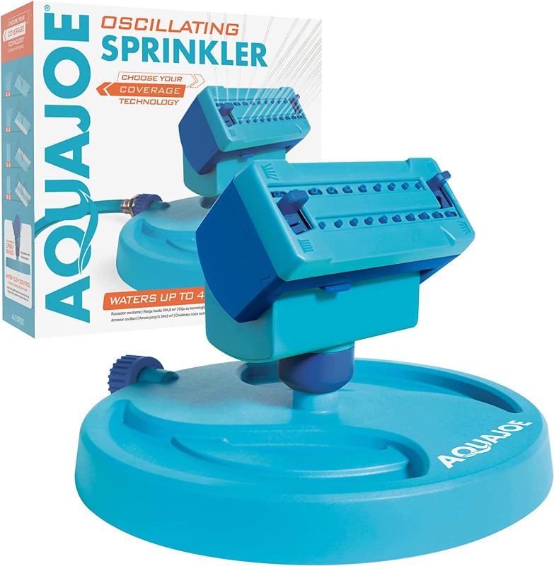 AJ-OSPR20 20-Nozzle Max Coverage Adjustable Gear Driven Oscillating Sprinkler on Sled Base