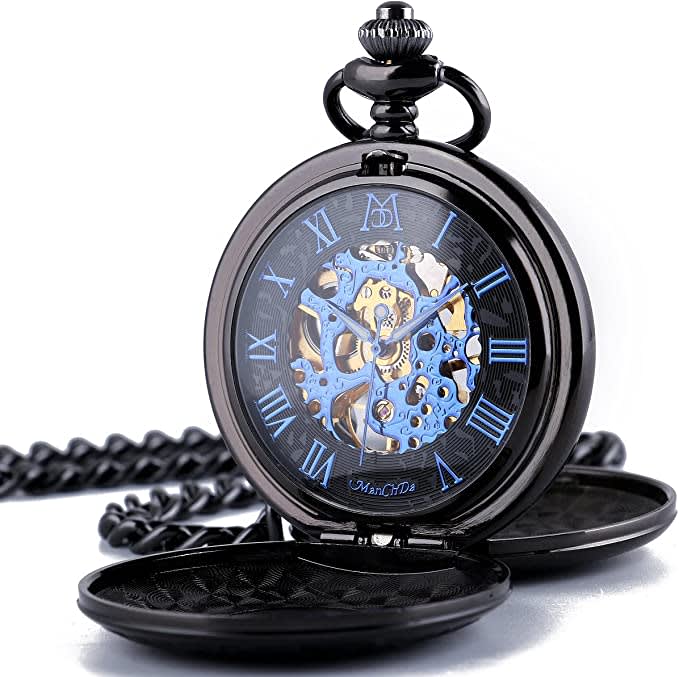 Mechanical Roman Numerals Dial Skeleton Pocket Watches
