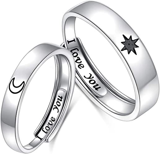 Sun and Moon and Stars I Love You Rings