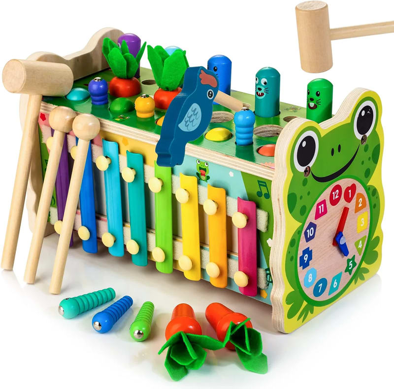 6 in 1 Wooden Montessori Toys for 1 Year Old