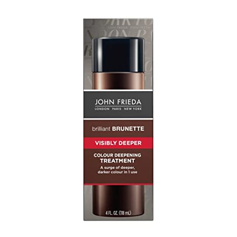 John Frieda Brilliant Brunette Visibly Deeper Color Deepening Treatment, for Cocoa Infused, Darker Color, 4 Ounce, with Evening Primrose Oil