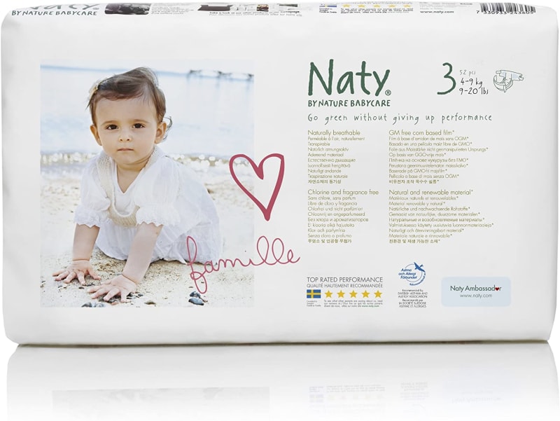 Babycare Eco-Friendly Premium Disposable Diapers for Sensitive Skin, Size 3