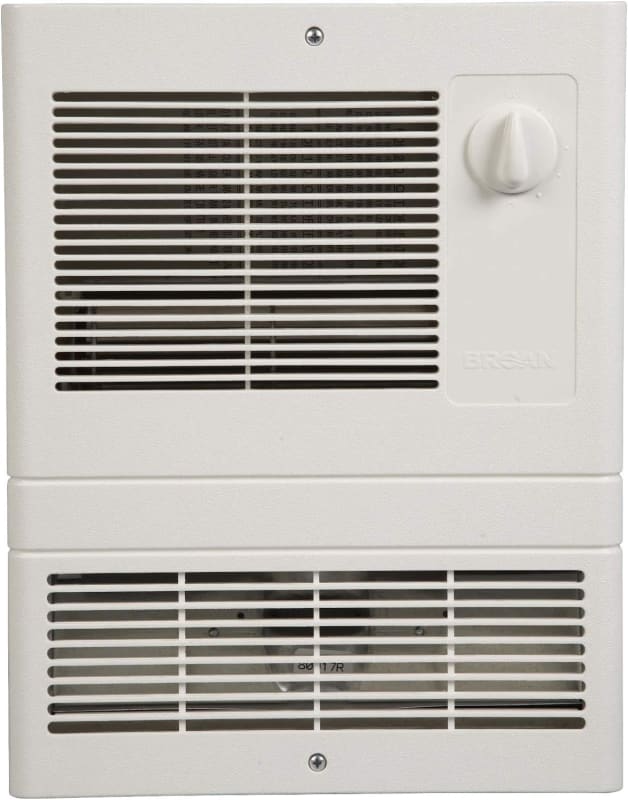 White Grille Heater with Built-In Adjustable Thermostat