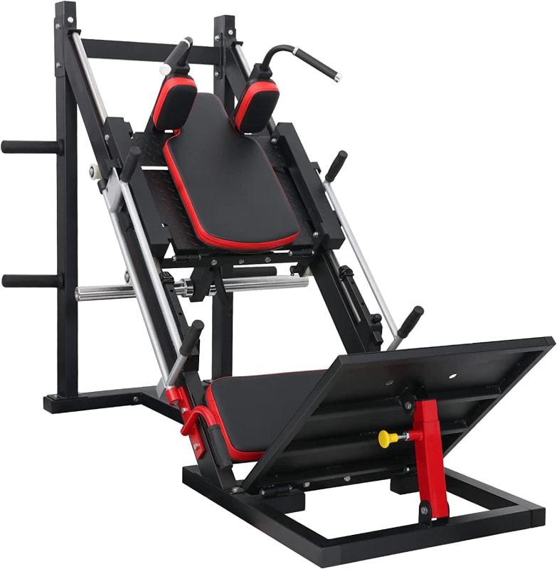 Leg Press Hack Squat Machine Combo, Hip Sled for Home Gym