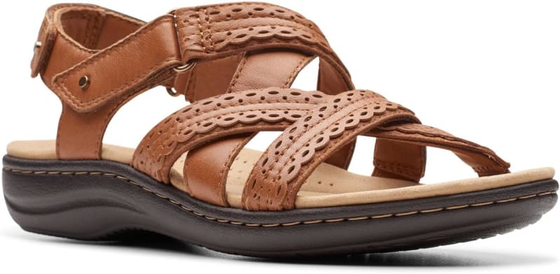Clarks - Laurieann Rena Leather Slingback Sandals