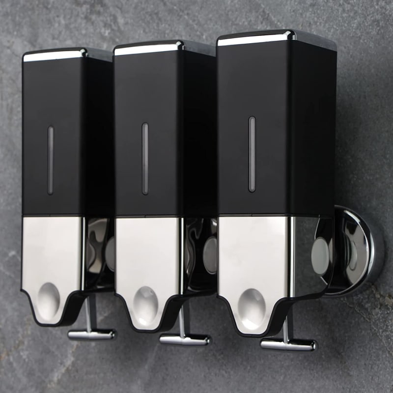 3 x 500ml per Cup Wall Mounted Manual Soap Dispenser for Home