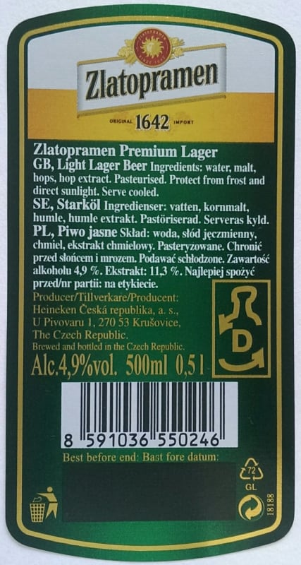 Zlatopramen original 1642 import Etk. B