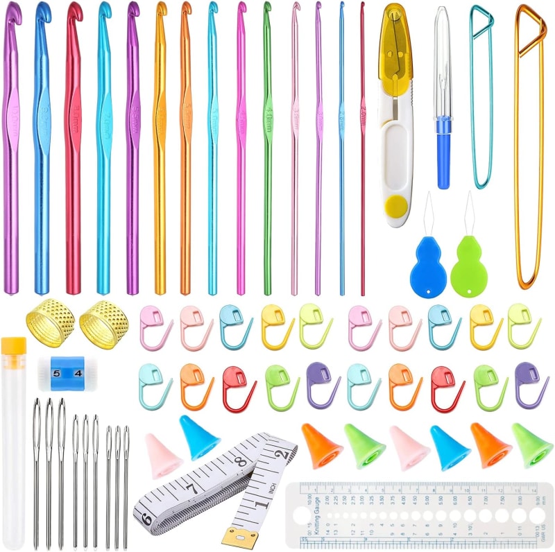 14Size Multicolor Aluminum Crochet Hooks